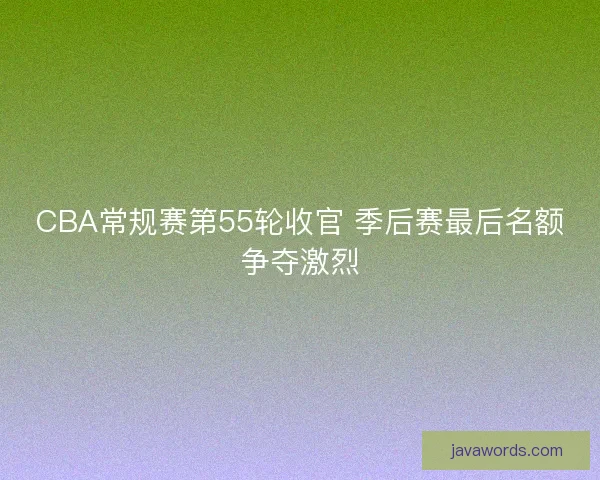 CBA常规赛第55轮收官 季后赛最后名额争夺激烈
